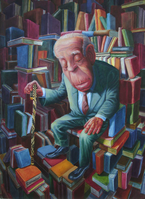 Caricatura di J. L. Borges